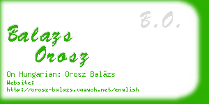 balazs orosz business card